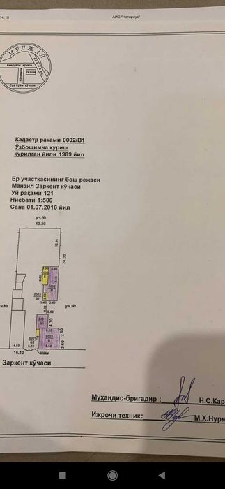 Продам участок с домом 2.85 сот. Яшнобадский район ул Заркент121