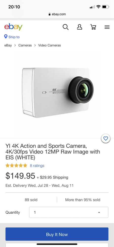 YI 4K Action and Sports Camera, 4K/30fps Video 12MP Raw Image