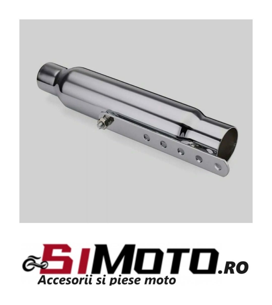 Toba evacuare moto crom inox sport chopper custom bobber cafe racer