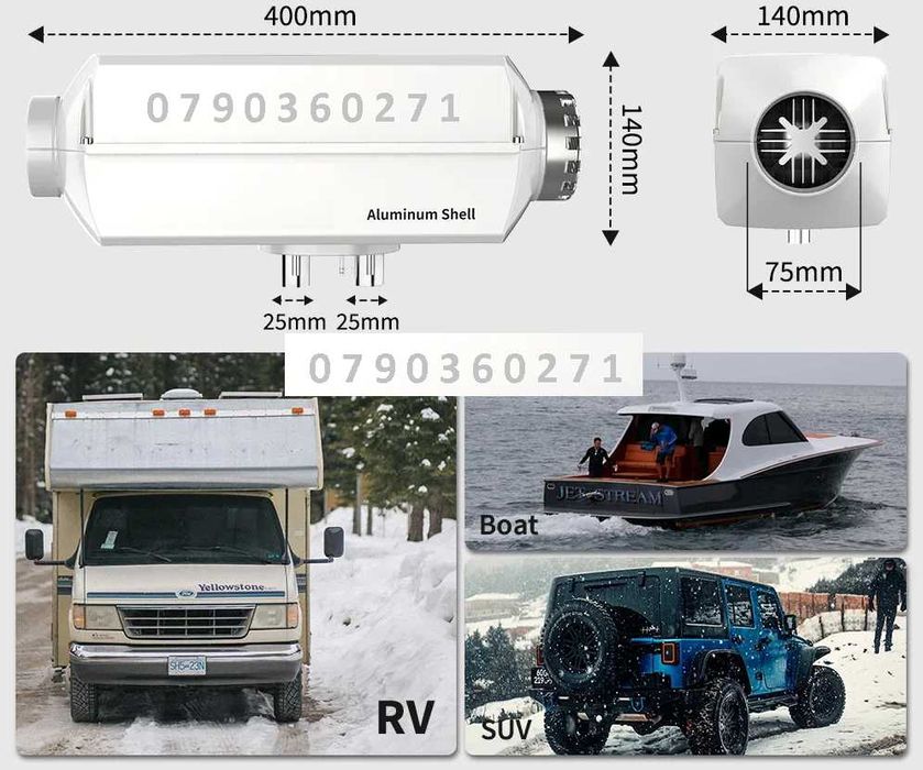 Webasto Sirocou Metal, 5kW, Incalzitor Diesel Heater, Nou, Garantie