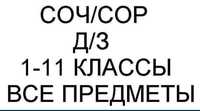 Соры и Сочи. Все классы 1-11. Все предметы.