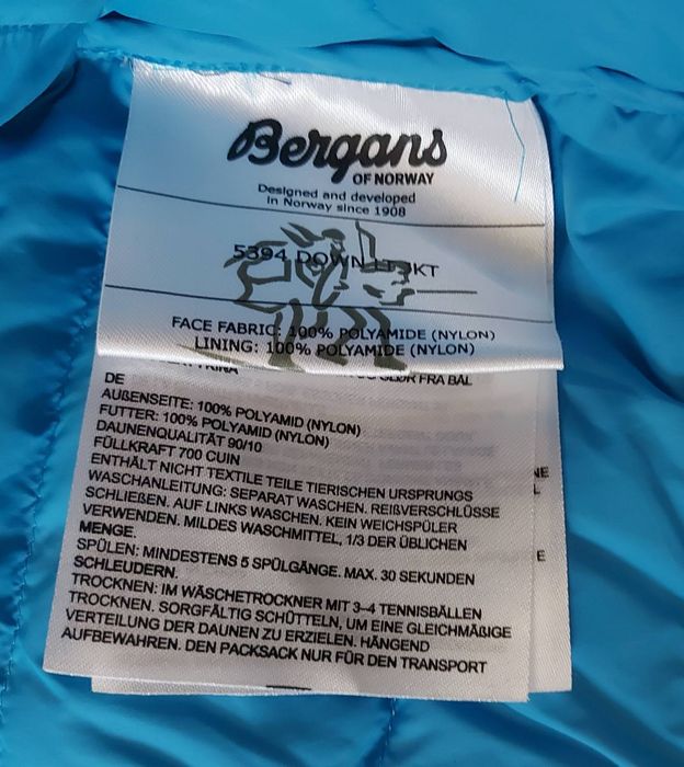 Мъжко пухено яке Bergans of Norway, размер S/M, 90%/10%, 700 fill