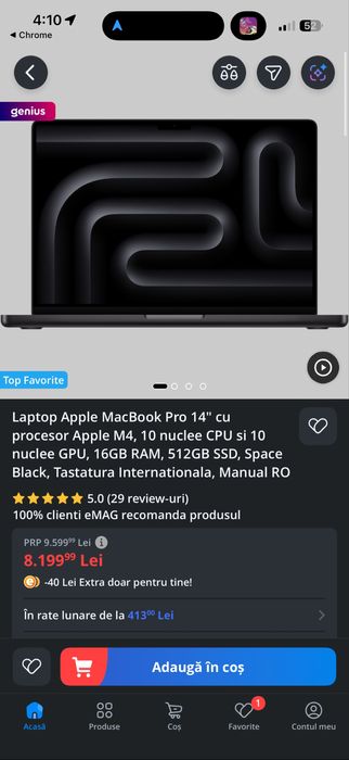 Vand MacBook Pro 14 Inch M4 16GB Ram 512GB