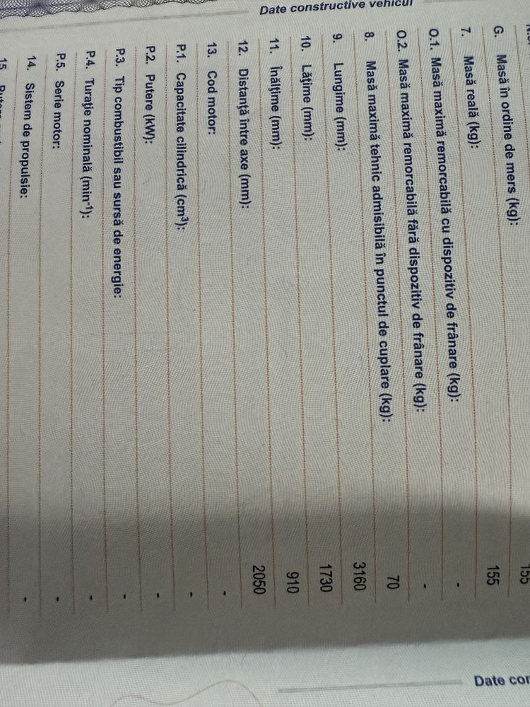 Vand remorca ,750kg