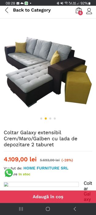 Vând colțar living.