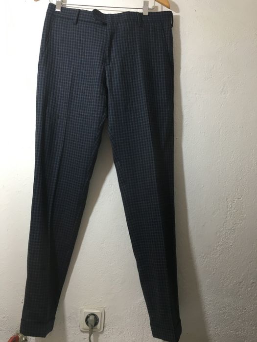 Вълнен кариран Tomy Hilfiger панталон тъмносин , 46