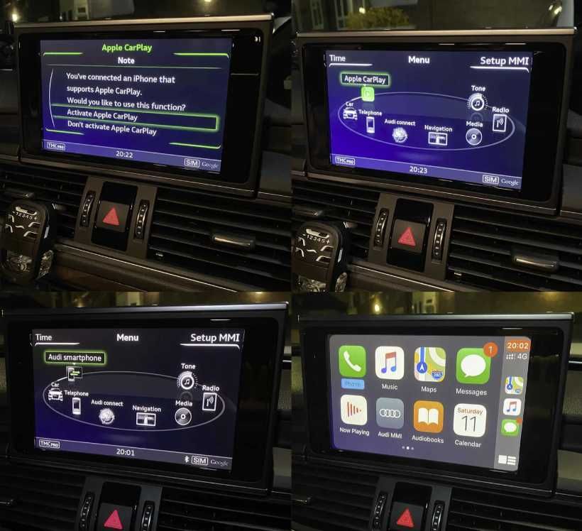 Audi MIB MAP updates Активиране CarPlay Android Auto VIM