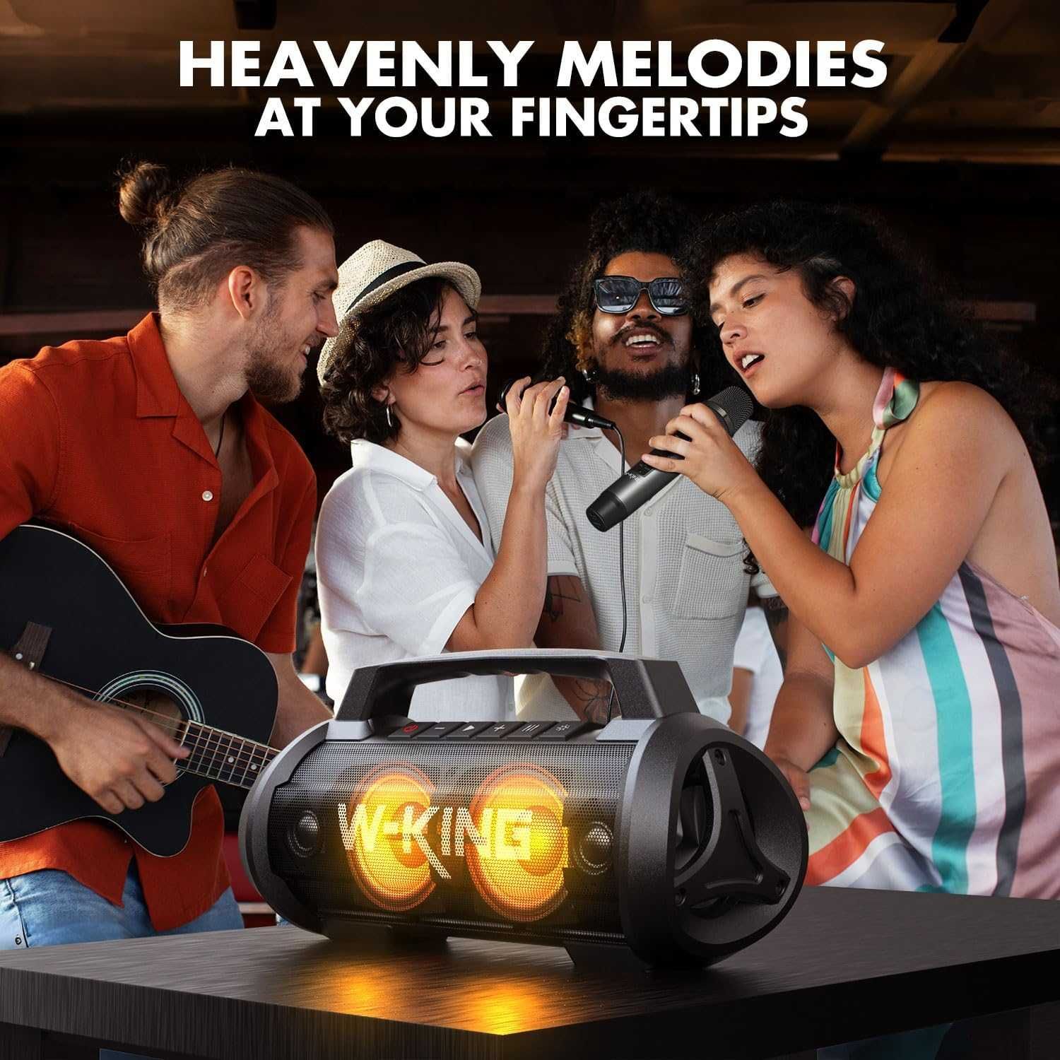W-King D10 70W, безжична Bluetooth тонколона с безжичен микрофон