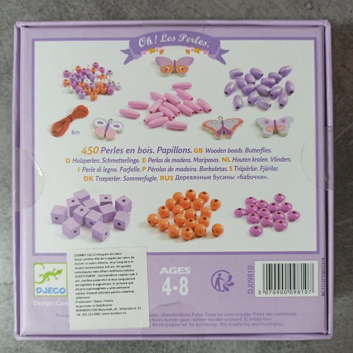 Djeco Mărgele roz din lemn