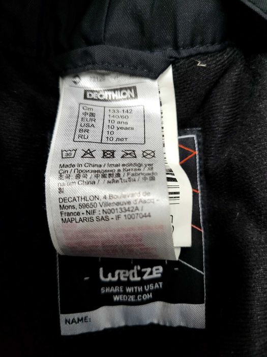 Pantaloni de schi Wedze ajustabili pe inaltime pentru 10 si 12 ani