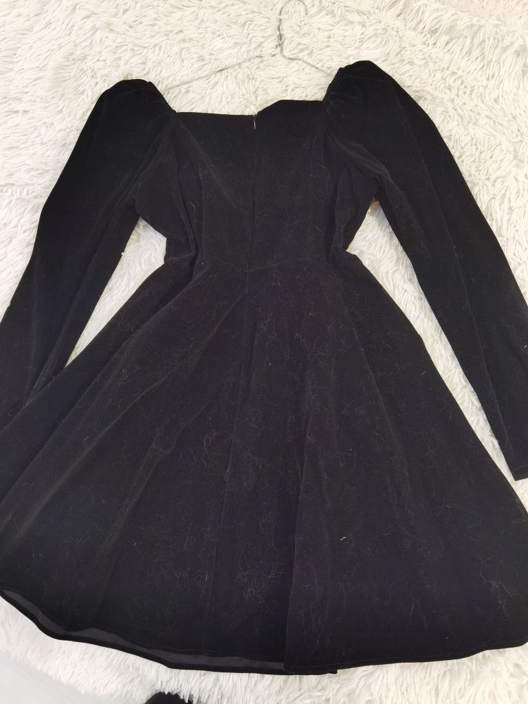 Rochie de catifea Anasofia, cu strasuri, mărimea S