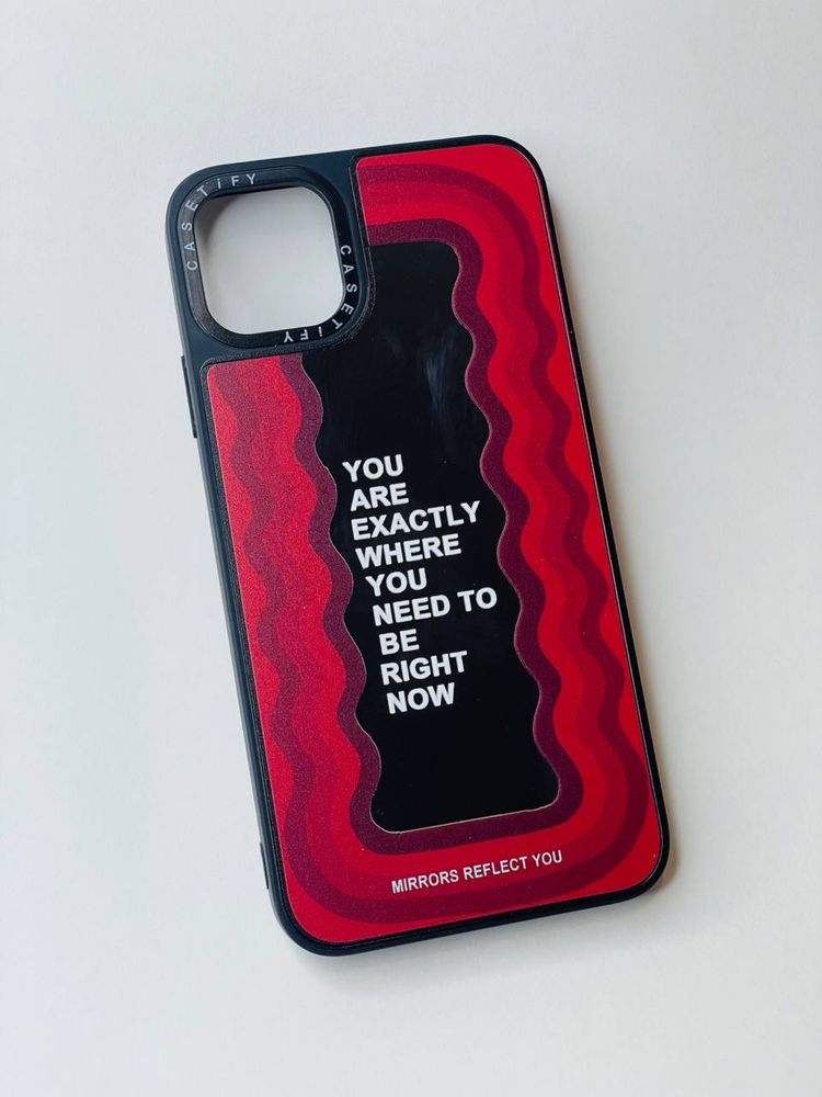 Чехол на iPhone/ «Casetify» темно-красный зеркальный