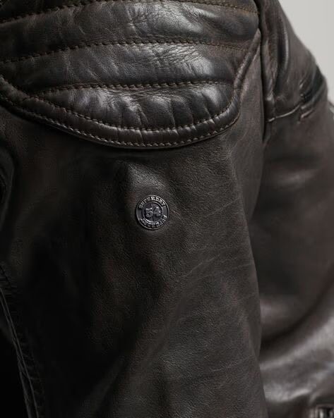 Superdry Leather Jacket ОРИГИНАЛНО мъжко кожено яке - M