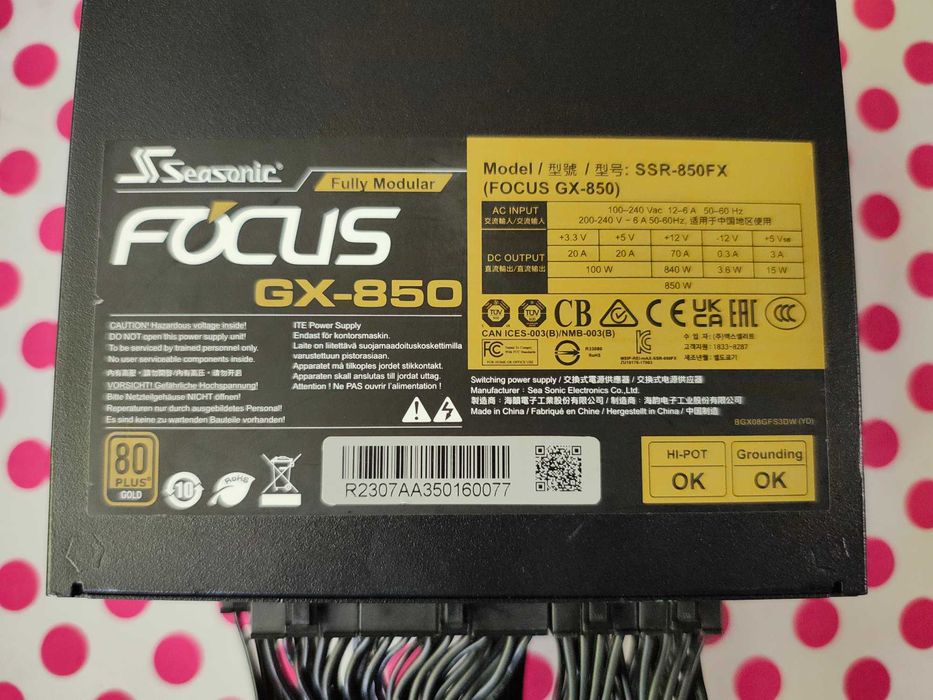 Sursa Seasonic Focus GX-850, 80+ Gold, 850W.