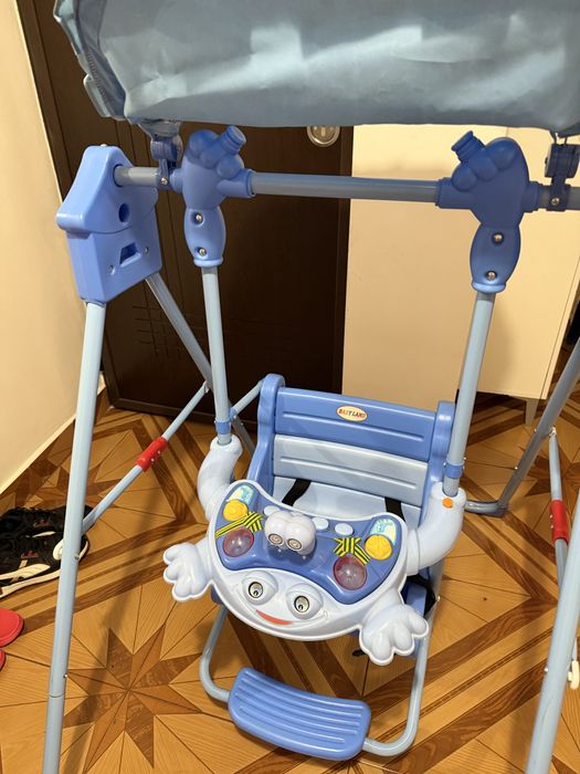 Leagan copii albastru pliabil