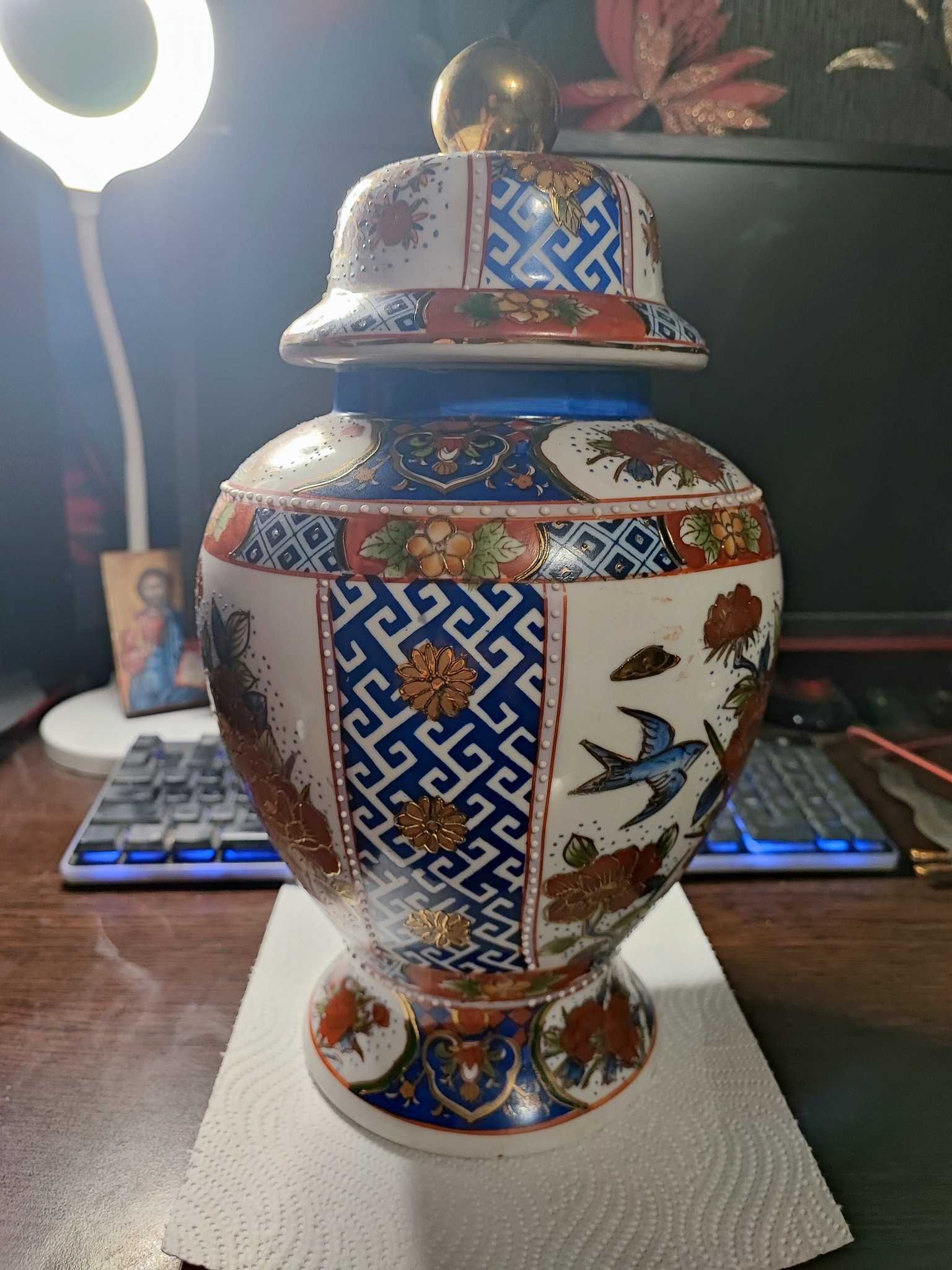 Vas mare vintage de portelan chinezesc