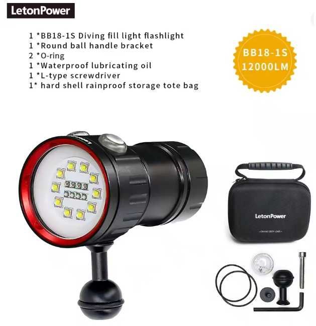 Lanterna video subacvatica, LetonPower C10H, noua