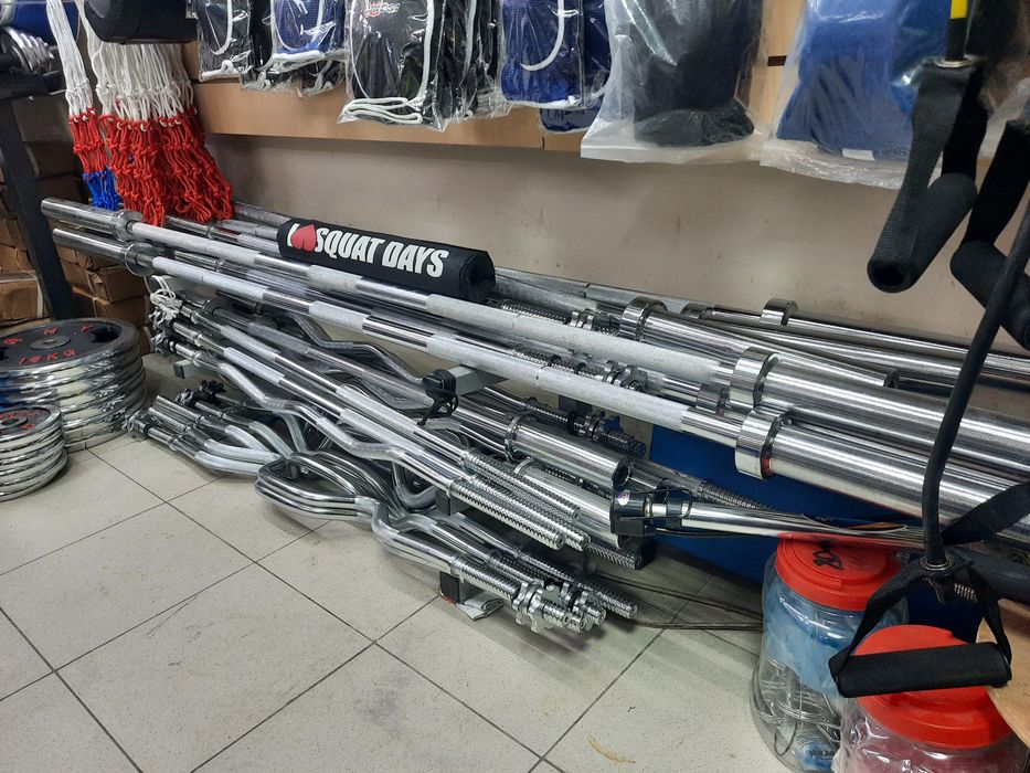 Гриф олимпийский и тренировочные