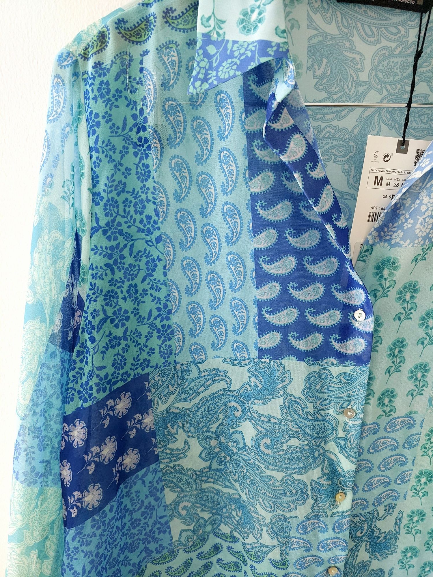 Bluza camasa patchwork Zara