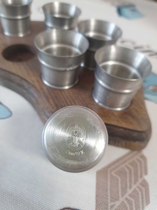 Set pahare shoturi din Zinc 92% cu stampila