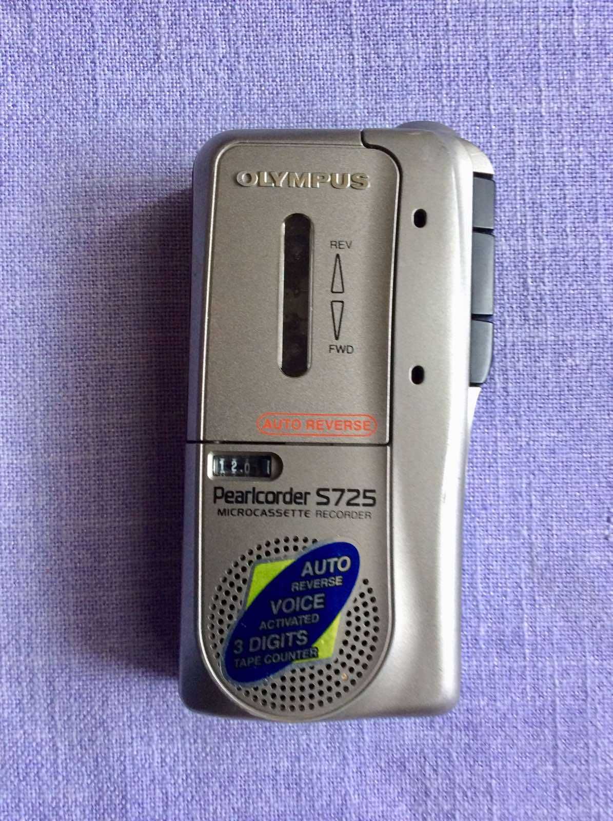 диктофон -Pearlcorder S 725-Olympus-Microcassette Recorder + касети