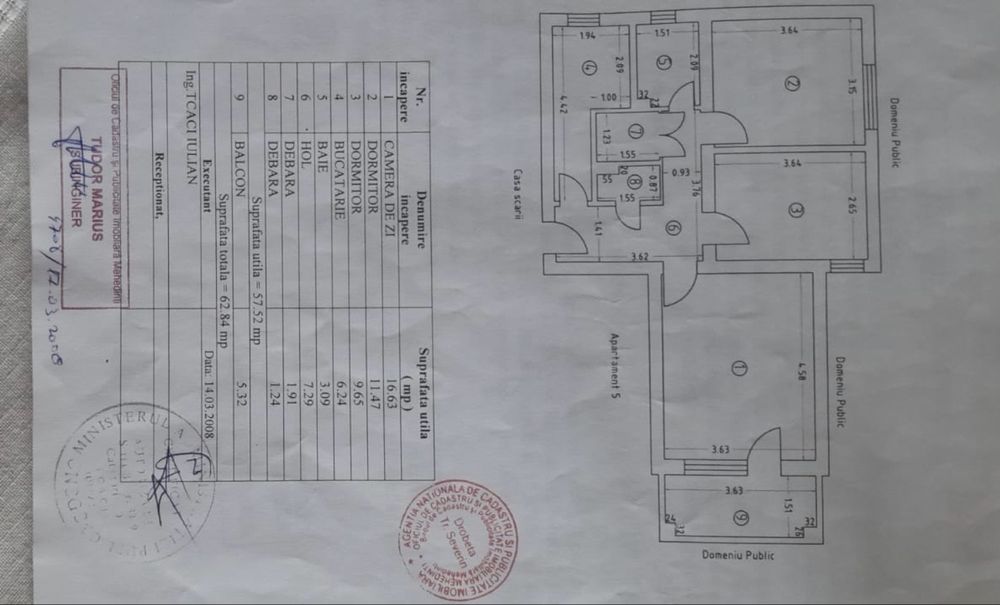 Vand apartament 3 camere decomandat et 1
