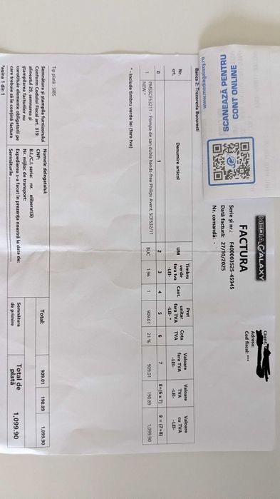 Pompa san electrica dubla PHILIPS AVENT SCF532/11, 200ml, hands free