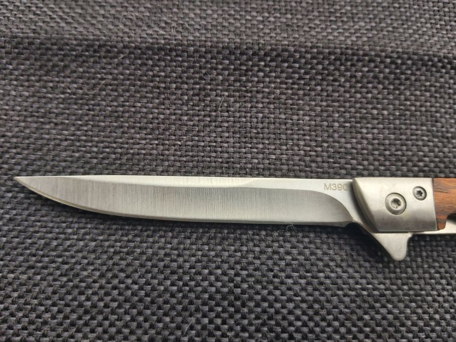 Сгъваем джобен нож M390 с дървена дръжка и кания