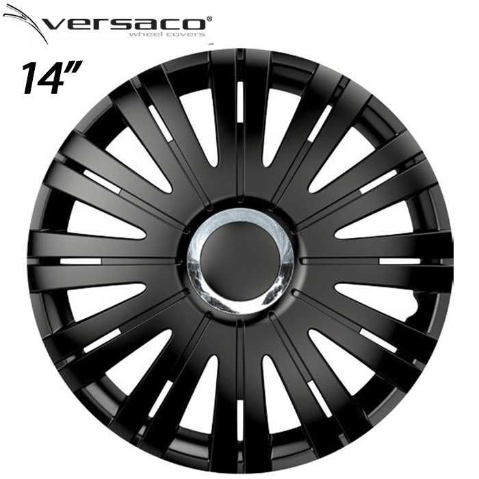 4 Броя Черни Тасове за джанти 14'' Карбон Versaco Active 14 инч