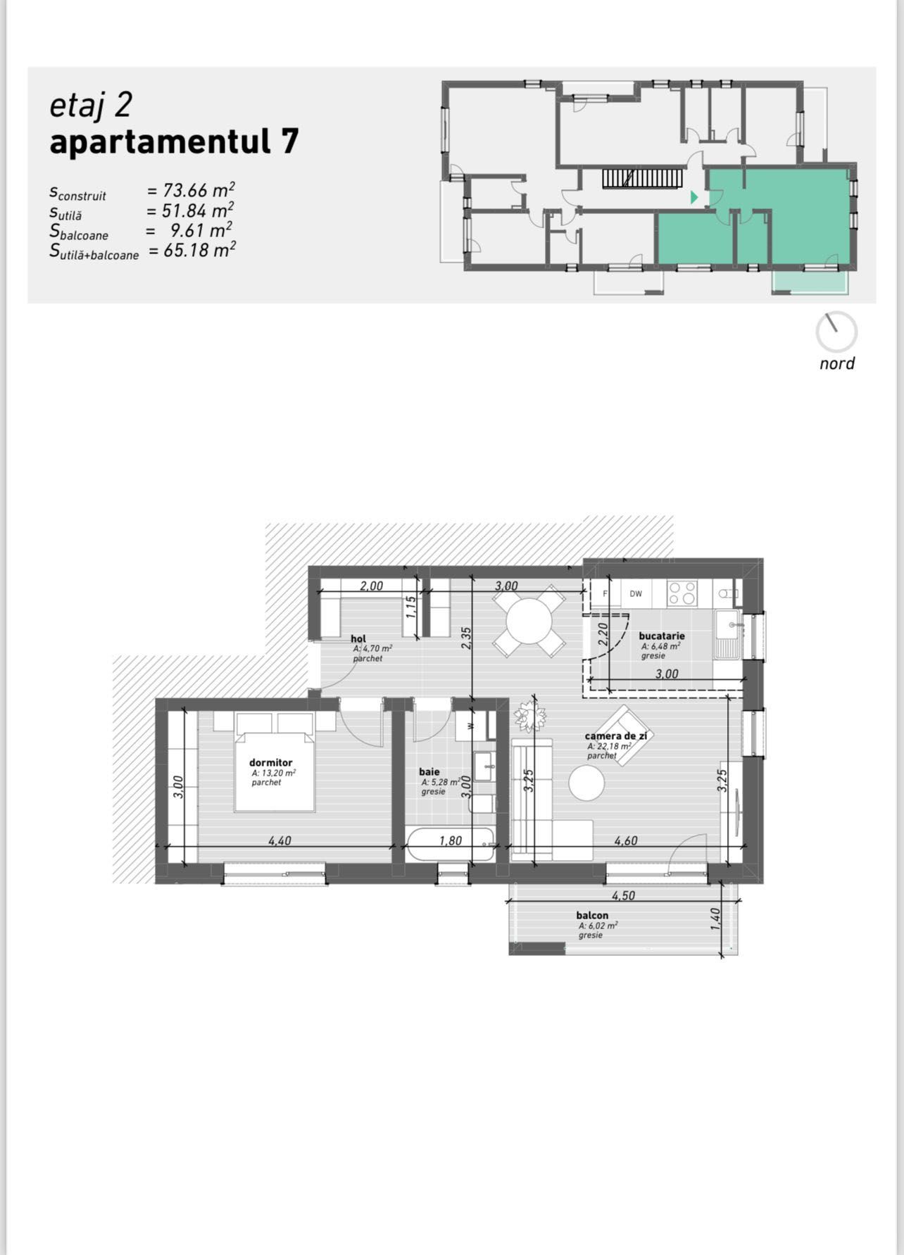 Apartament Dumbravita 55 MP cu Balcon si loc de parcare in cf