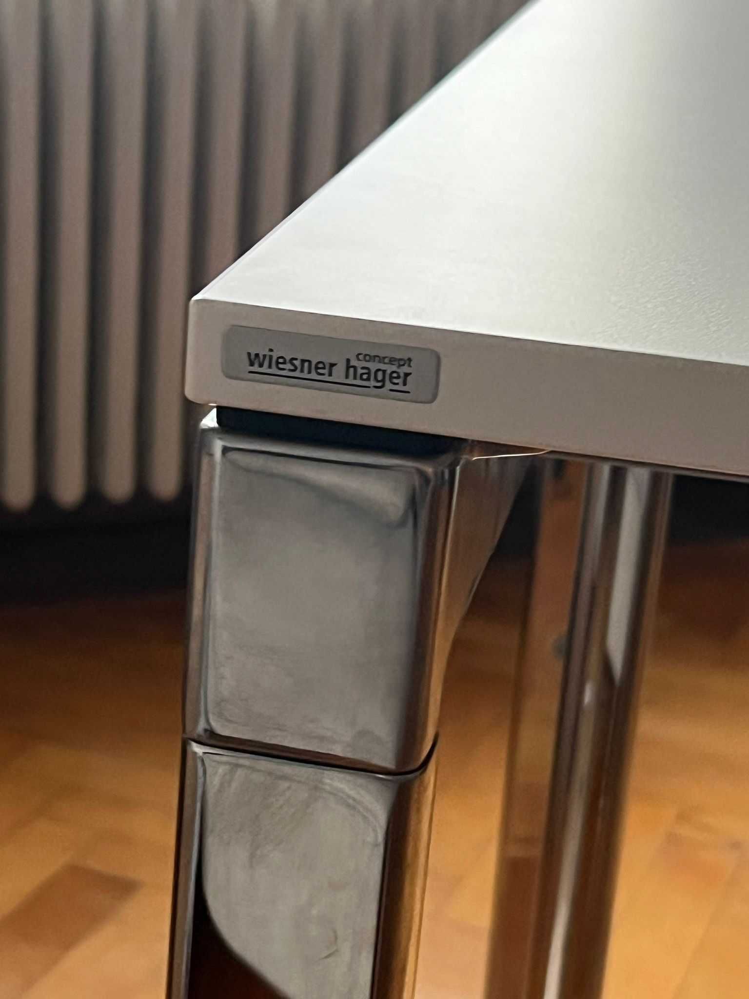 Masă birou lucru crom + CPU Stand designer WiesnerHager Veron
