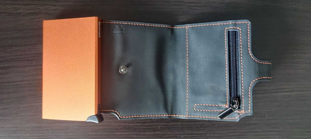 Portofel Slim BEWMER - Card Holder RFID, anti-clonare, buzunar monede