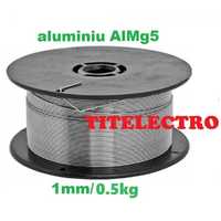 Sarma sudura aluminiu 1mm rola 0.5kg AlMg5 tip ER 5356 cu argon