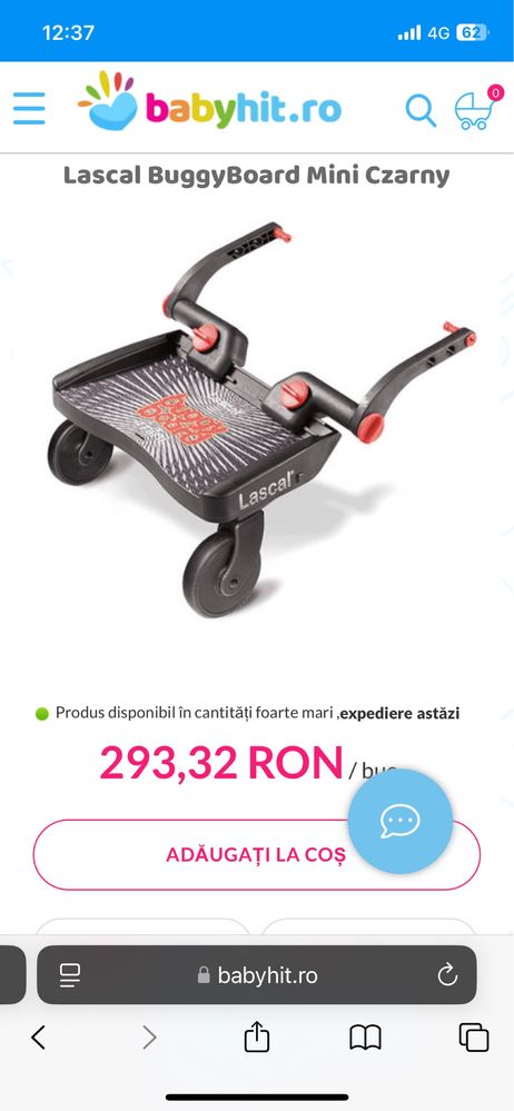 Carucior Hauck Runner + placa pentru al doilea copil