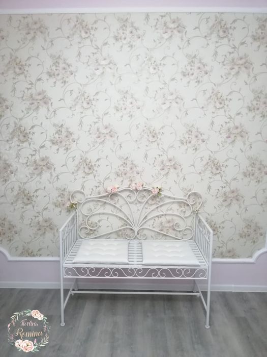 Bancă metalică decorativă pentru evenimente în aer liber/grădină