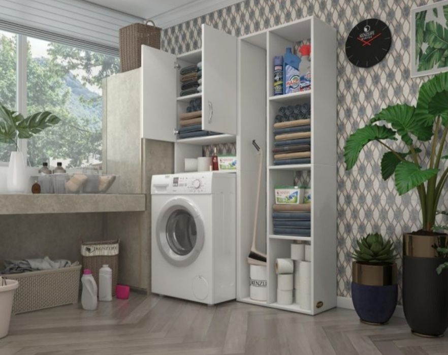 Шкаф за пералня с рафтове (Доставка на всяка страна в България)