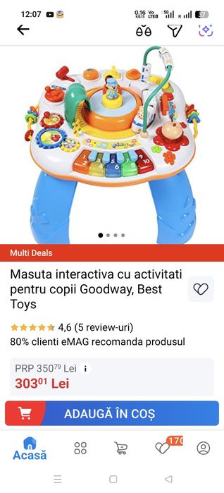 Măsuță activități interactivă pentru copii