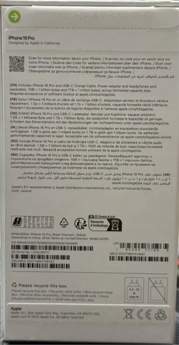 Iphone 16 Pro 256GB Black Titanium