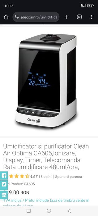 Umidificator Aleco Air Optima