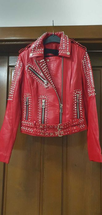 Jacheta femei piele rosie