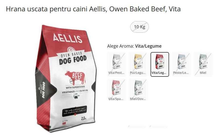 Vand mancare uscata pentru caine Aellis, Owen Baked Beef, Vita