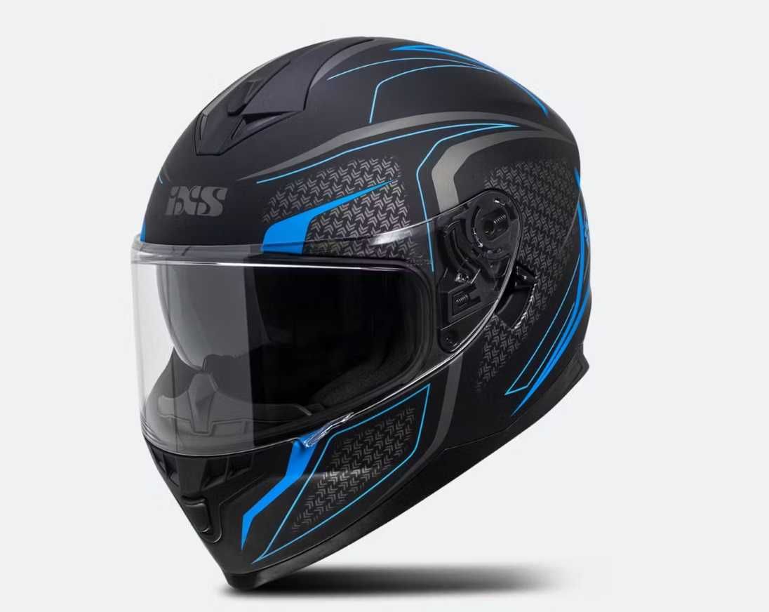 Casca moto atv IXS Black-Blue M 57-58cm cu ochelari de soare