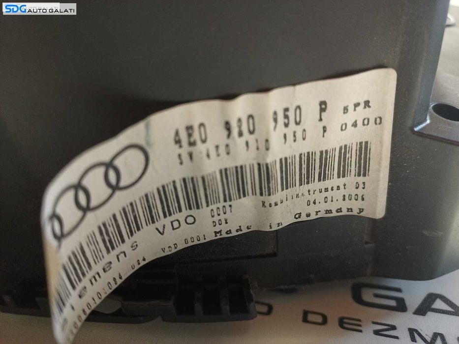 Kit Pornire Ceas Ceasuri Bord ECU Calculator Motor Audi A8 D3 2002 - 2009 Cod 4E0920950P 4E0907401C 0281012281[L0531] [L0533] [L0534]