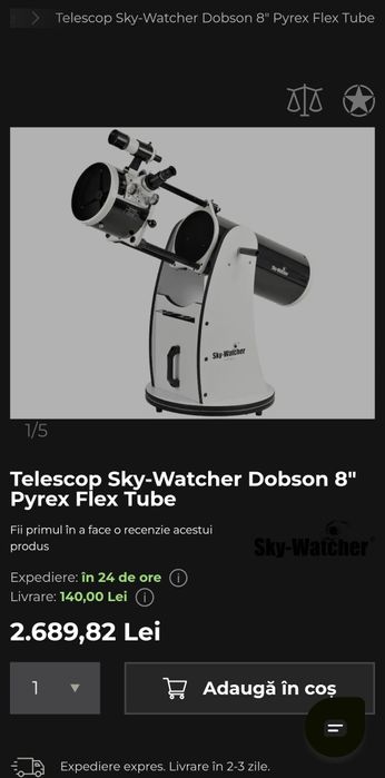 Telescop Sky-Watcher 200/1200 Skyliner flextube Dobson
