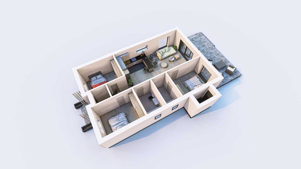 Vilă individuală cu 4 camere, parter, 400 mp teren City Nord Tunari