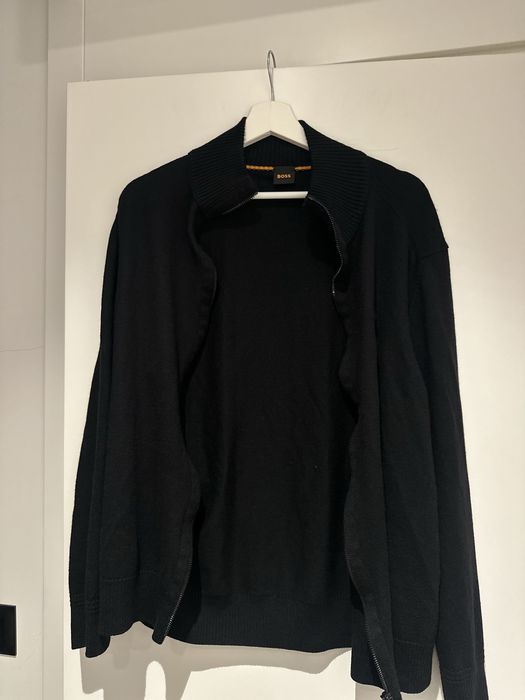 Мъжка черна жилетка Boss с вълна, оригинална, XL