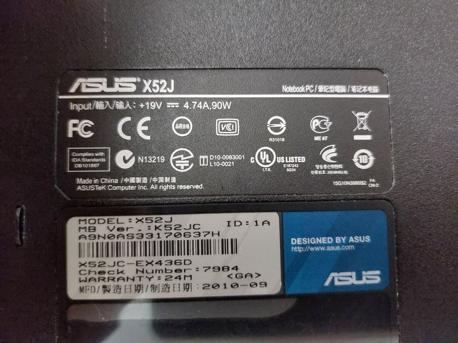 Laptop Asus X52J fara acumulator