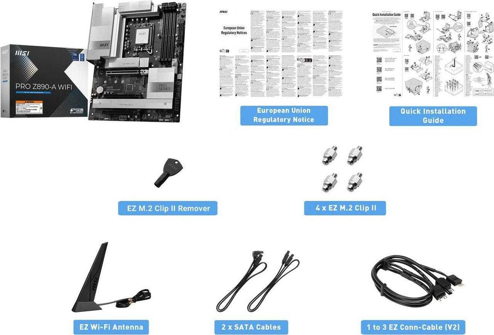 Новая материнская плата MSI PRO Z890-A WIFI. Сокет LGA 1851. Gen 15.