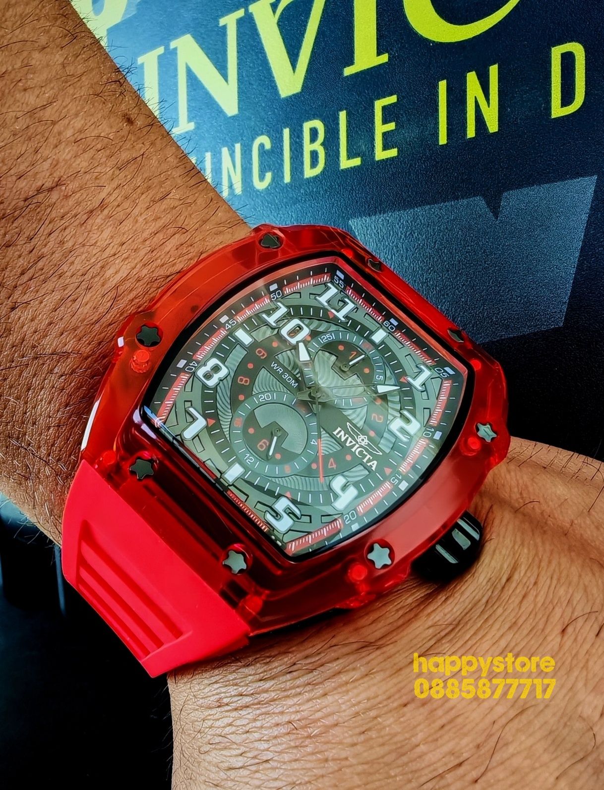 INVICTA Cyclone Red 49 mm, Инвикта нов ръчен часовник
