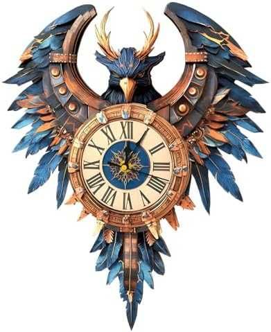 Нов Дървен Механичен 3D Пъзел Часовник Thunderbird – Хоби и Декор дом